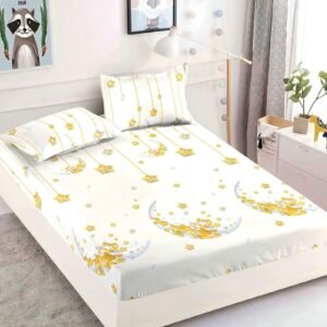 Чаршаф + 2 броя калъфки ЛУНА с ластик 180x200