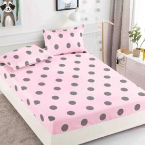 Чаршаф с ластик ПИНК + 2 броя калъфки 180x200