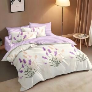 Комплект АМЕЛИЯ 100% памучен сатен с 2 горни плика, 7 части 220*240  без ластик