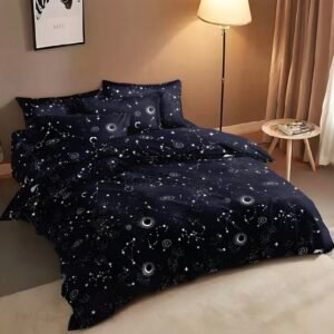 Комплект СКАЙ с 2 горни плика, 100% памучен сатен 7 части 220*240 без ластик