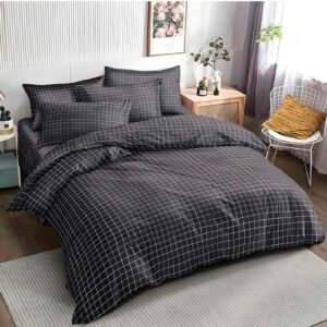 Комплект БЛЕК с 2 горни плика, 100% памучен сатен 7 части 220*240 без ластик